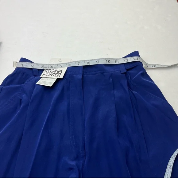 Regina Porter Womens Large Purple Blue Wicked 90s Shirt & Pants 100%‎ Silk NEW - Picture 6 of 16